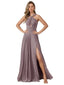 Robe en mousseline de soie coupe A-line dos nufente longueur au sol