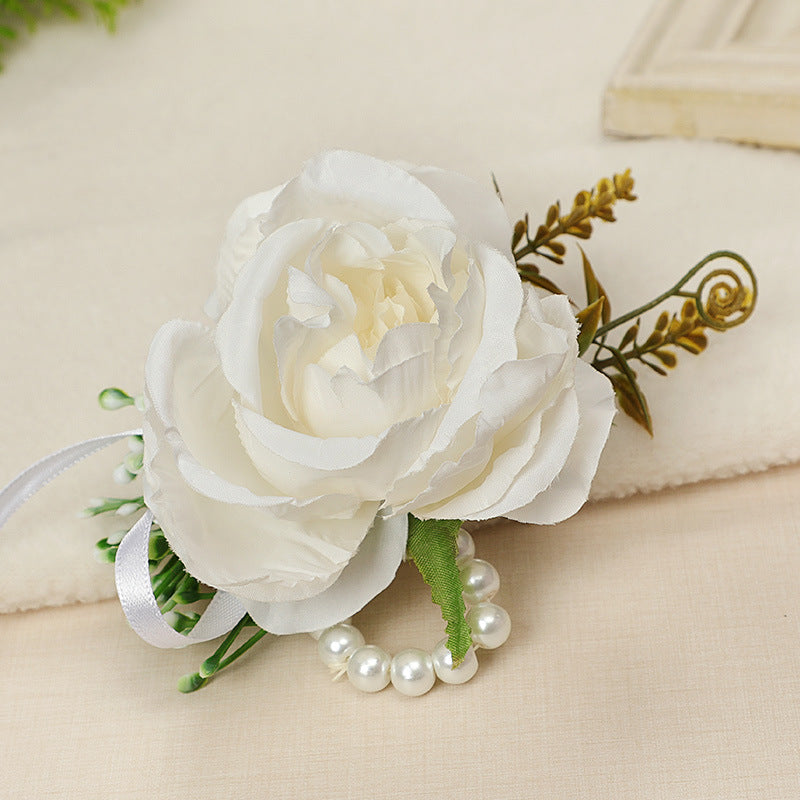 Wedding Pearl Bracelet Bride Wrist Flower Wedding Bridesmaid Sister Group Decorations Wrist Flower, CG61426