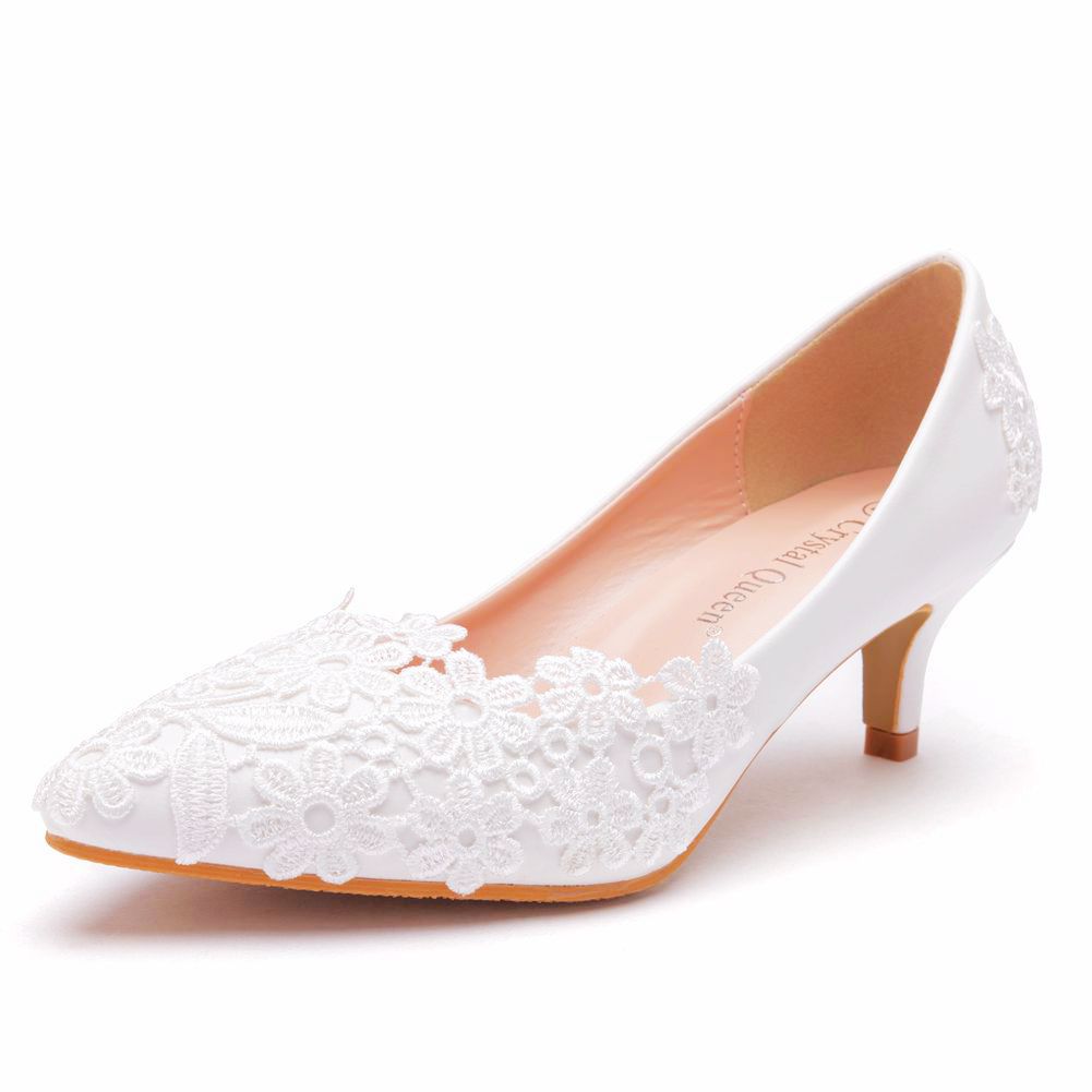 Elegant Simple Lace Flower Wedding Shoes Lace Wedding Shoes