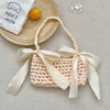 New bridesmaid satin bow shoulder bag hand-woven bag homemade silk satin bag