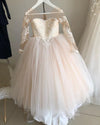 Robe de demoiselle d'honneur blanche pour mariage dos nu avec perles robe d'anniversaire pour enfants