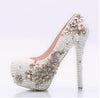 Women's Wedding Shoes Decorative Heel Wedding Heels Bridal Shoes With Beading WS0019