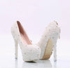 Women's Wedding Shoes Decorative Heel Wedding Heels Bridal Shoes With Beading WS0019