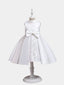 robe d'invité pour enfants formelle avec nœud en dentelle en satin trapèze pour robe de princesse pour mariage