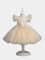Robe de demoiselle d'honneur formelle avec nœud paillettes et plumes robe de princesse en tulle trapèze pour mariage