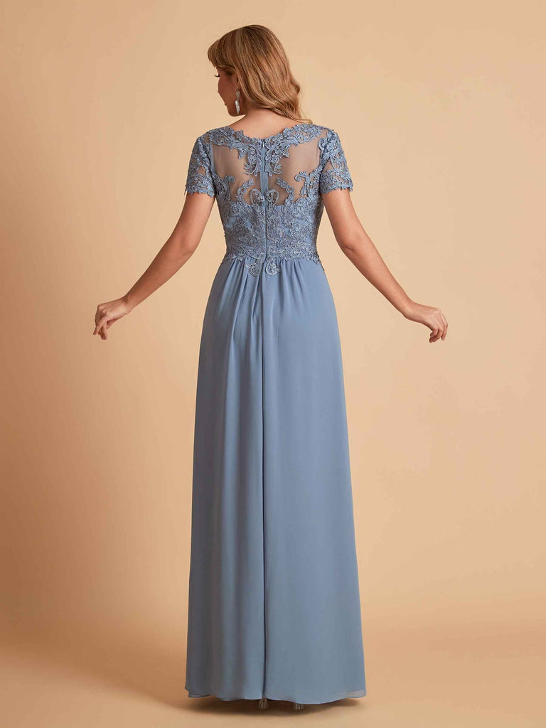Robe en mousseline de soi col en V haut en dentelle