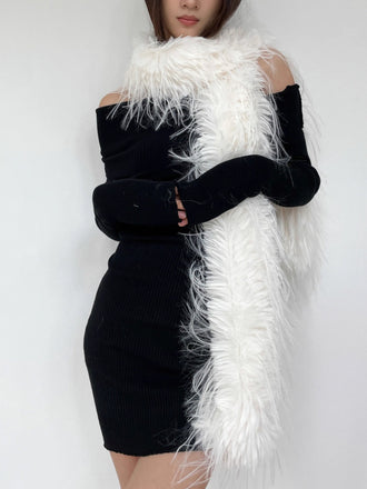 Faux Fur Special Occasion Scarf Shawl