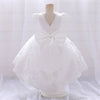 Robe de demoiselle d'honneur en dentelle avec haut en dentelle et nœud robe de princesse trapèze pour mariage robes tutu pour enfants