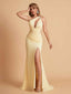 Robe sexy sirène à une épaule longueur au sol robe de soirée de mariée
