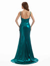 Sexy Mermaid Side Split Sparkly Pleated Metallic Side Slit Long Dresses Online