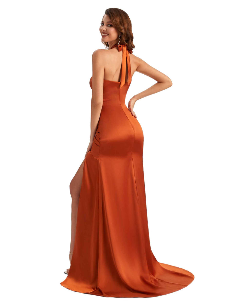 Robe de bal longue Satin soyeux sirène dos nu Unique