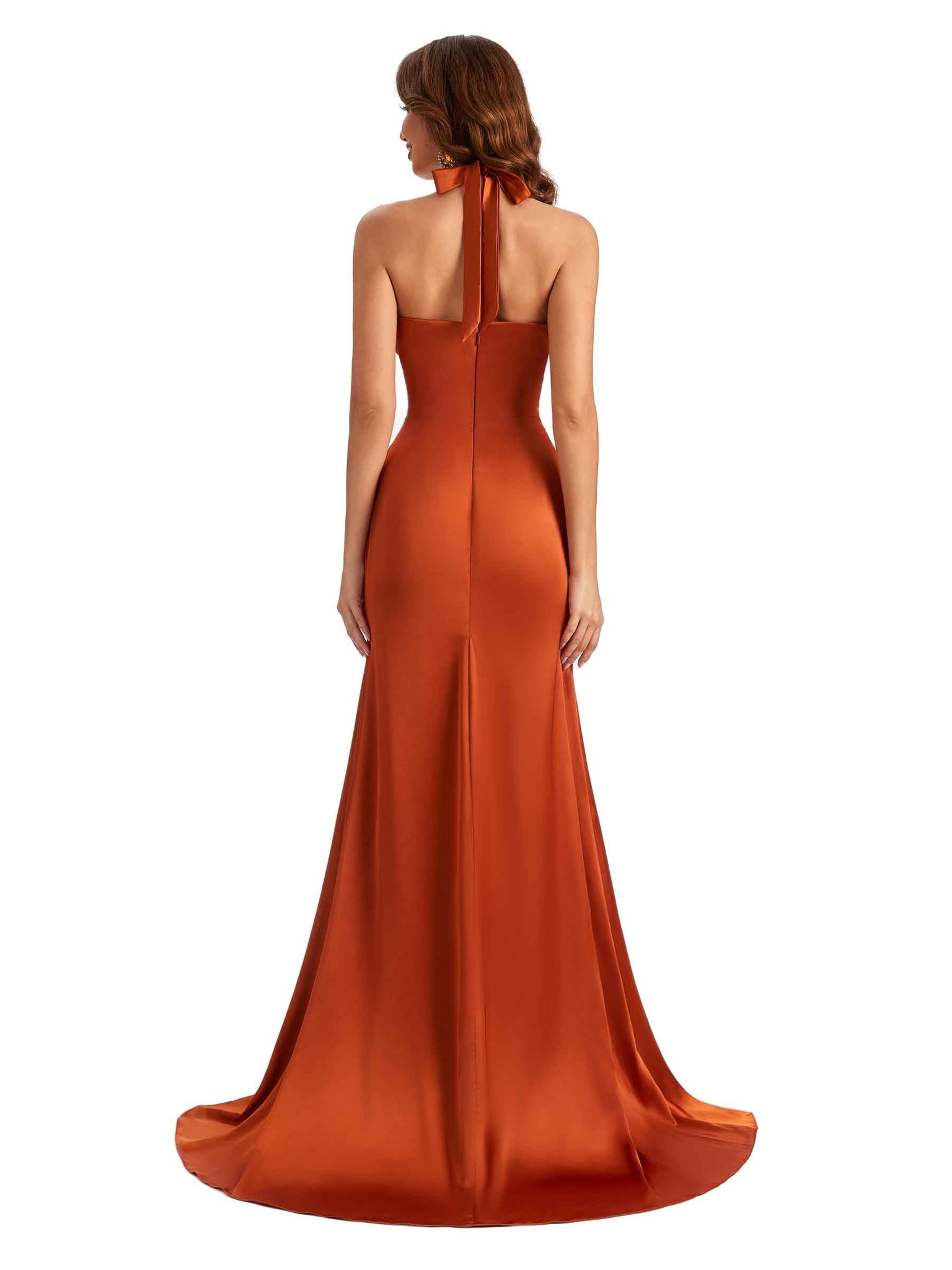 Robe de bal longue Satin soyeux sirène dos nu Unique