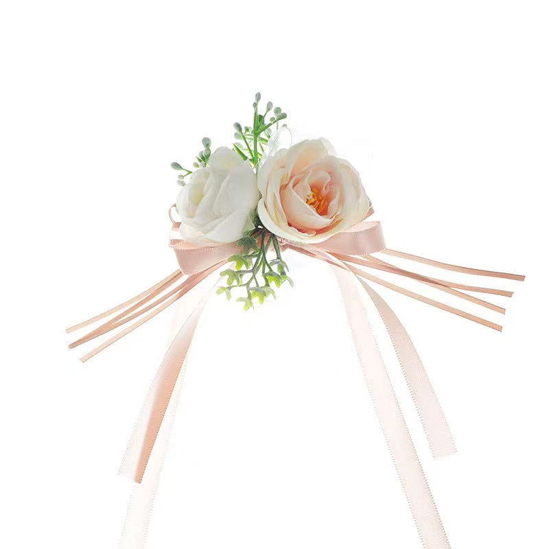 Delicate Wedding Corsage, Wrist Flower Artificial Flower One Pair