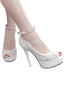 Women's Wedding Shoes 12 CM Lace High Heel Bridal Shoes,H35