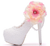 Women's Wedding Shoes Lace Shoes Beaded Flower Shoes High Heel Bridal Shoes,H36