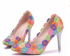 Women's Wedding Shoes Crystal Lace Shoes Flower Shoes High Heel Bridal Shoes,H37