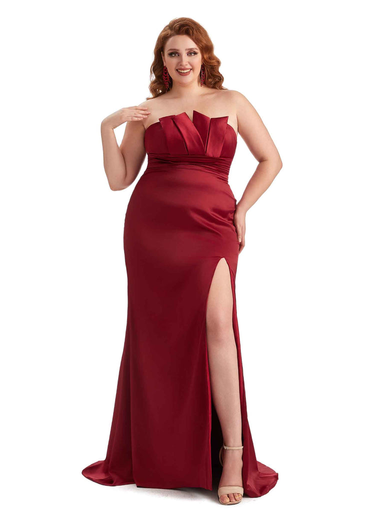 Robe de soirée de mariage sirène en Satin doux Sexy longue grande taille pour mariage