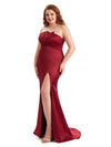 Robe de soirée de mariage sirène en Satin doux Sexy longue grande taille pour mariage