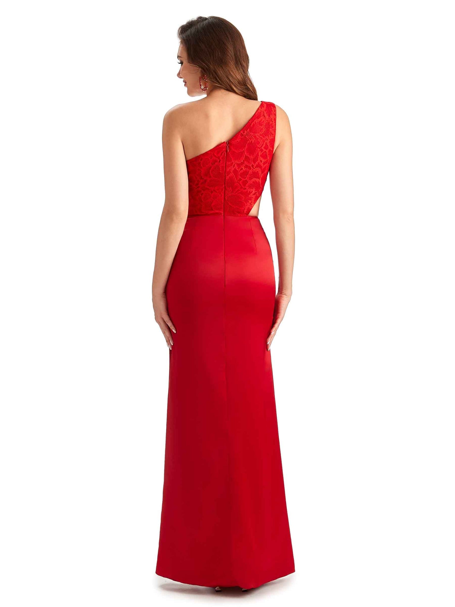 Robe de mariée longue sexy en satin soyeux avec fente dentelle style sirène