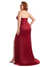 Robe de soirée de mariage sirène en Satin doux Sexy longue grande taille pour mariage