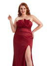 Robe de soirée de mariage sirène en Satin doux Sexy longue grande taille pour mariage