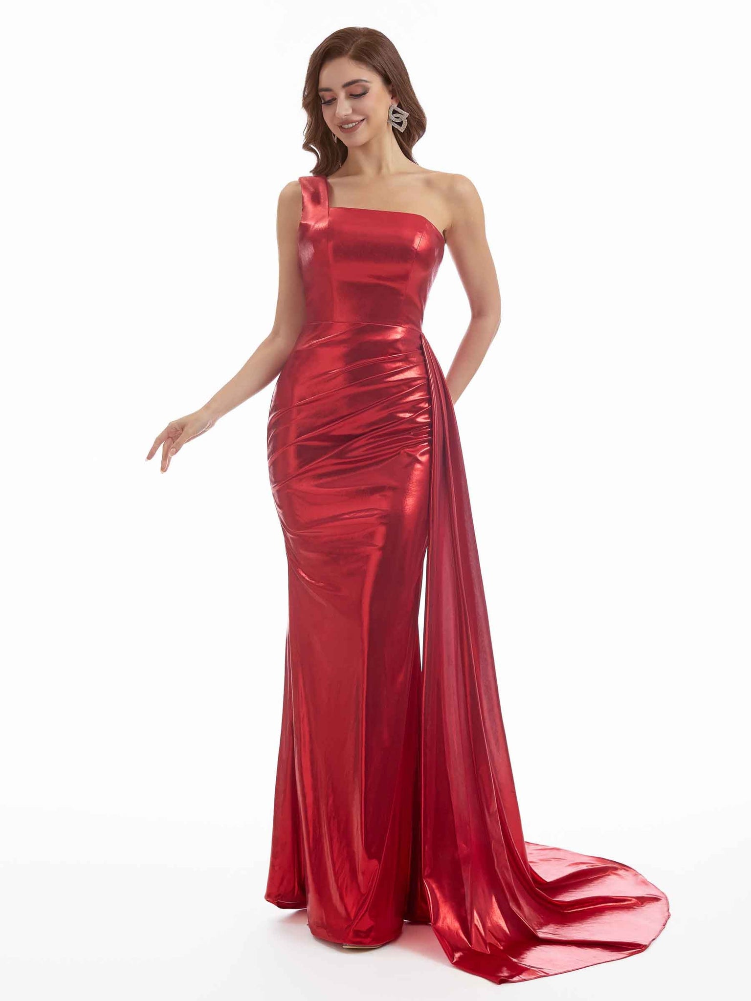 Robe longue sexy sirène  une épaule pour femme extensible