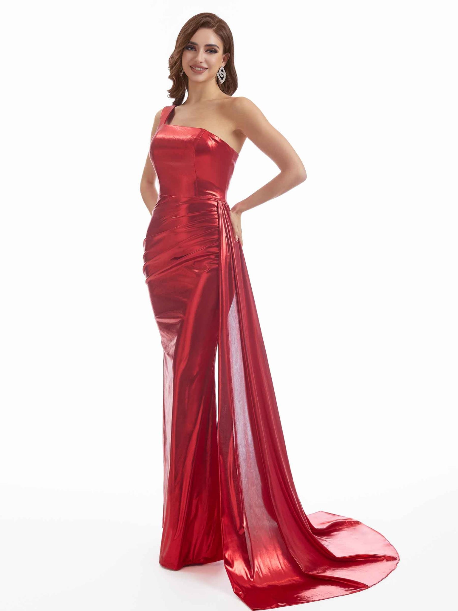 Robe longue sexy sirène  une épaule pour femme extensible