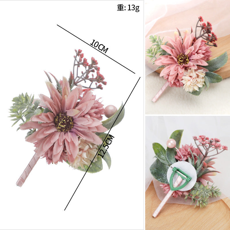 New Mori Wedding Outdoor Wedding Sister Group Wrist Flowers Men Corsage Fresh Flowers, CG6670