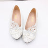 New matching wedding dress, wedding shoes women's bridal shoes sequined white large size high-heeled women's shoes