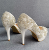 Women's Wedding Shoes Beaded High Heel Bridal Shoes,H40