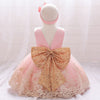 Robe de princesse en dentelle de luxe pour filles élégante avec nœud pour mariage