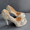 Women's Wedding Shoes Beaded High Heel Bridal Shoes,H40