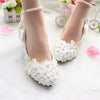 Women's Wedding Shoes Decorative Heel Wedding Heels Bridal Shoes With Beading WS0004