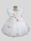 Robe de bal en dentelle appliquée pour fille de fleur pour mariage robe de concours tulle pour enfants