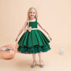 Robe de princesse élégante en satin et tulle avec nœud pour filles