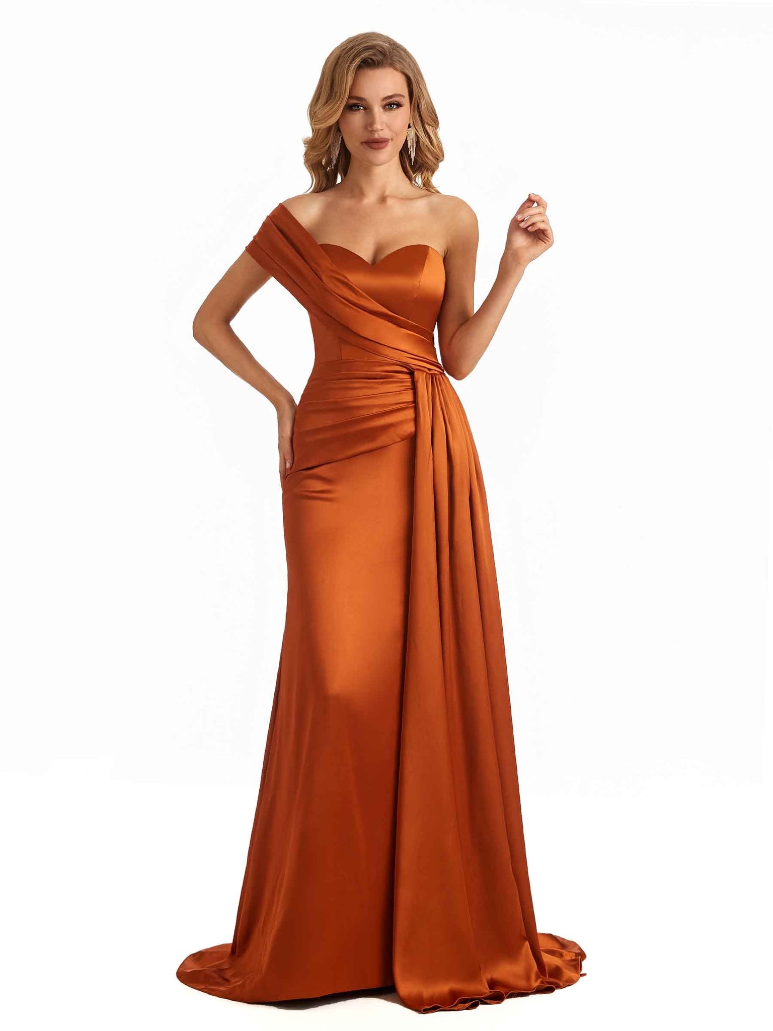 Robes de bal sirène longues à une épaule élégantes robe cocktail
