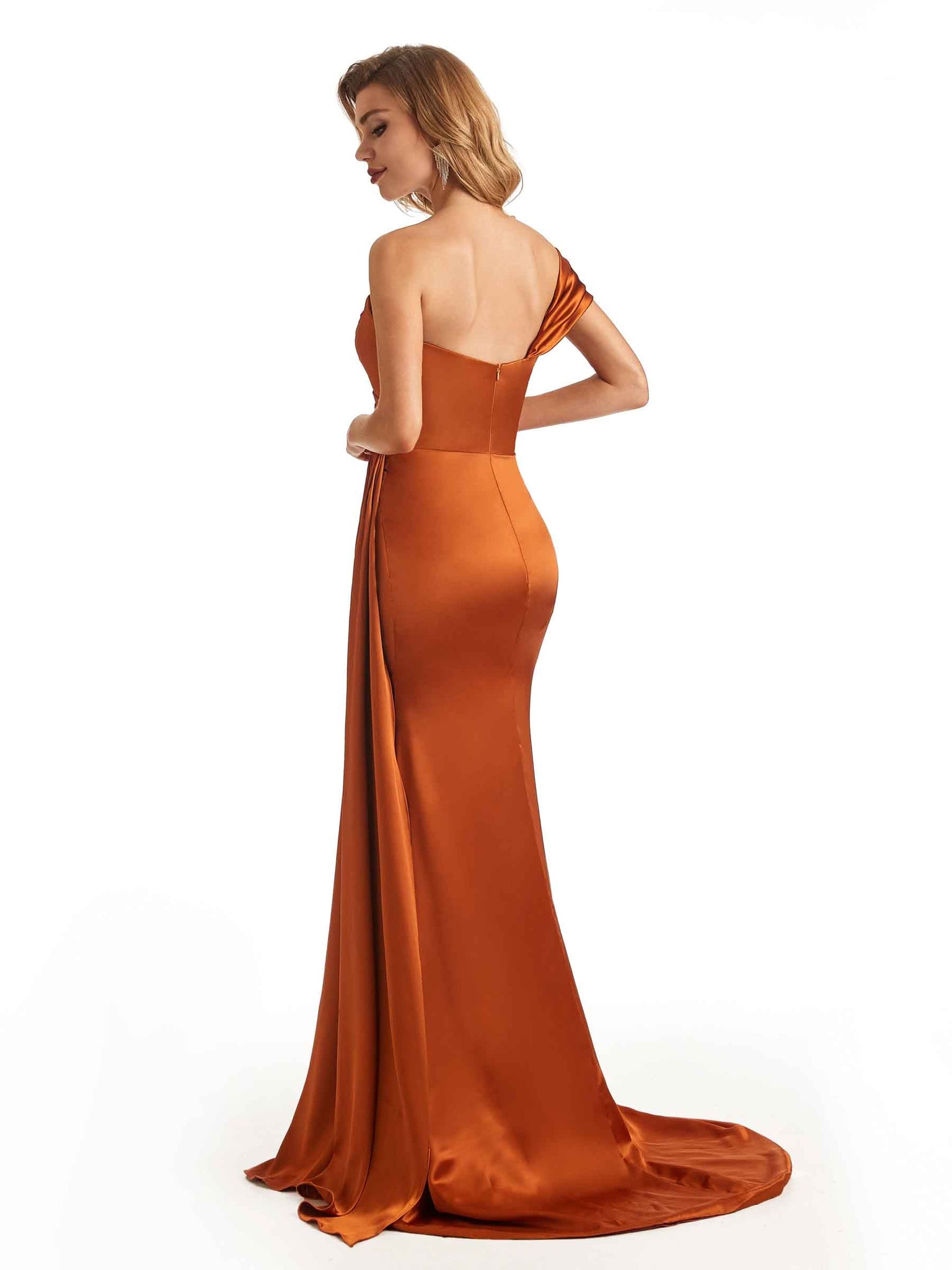 Robes de bal sirène longues à une épaule élégantes robe cocktail