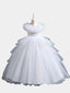 Robe longue élégante en satin et tulle pour fille tenue de princesse pour mariage tutu pour enfants