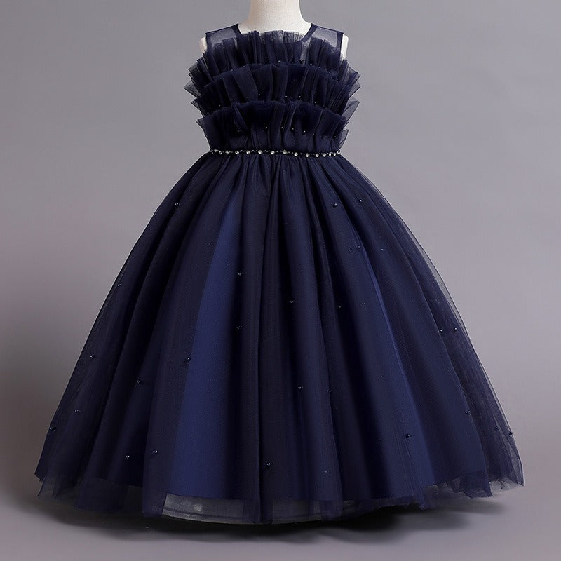 Robe de princesse élégante en tulle pour filles à fleurs pour mariage