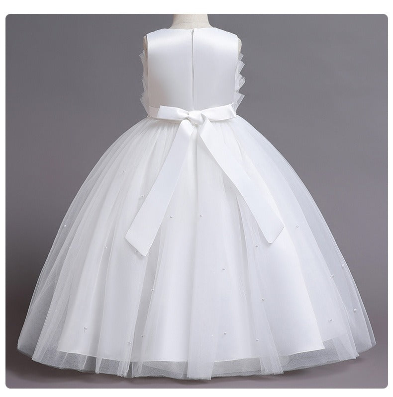Robe de princesse élégante en tulle pour filles à fleurs pour mariage