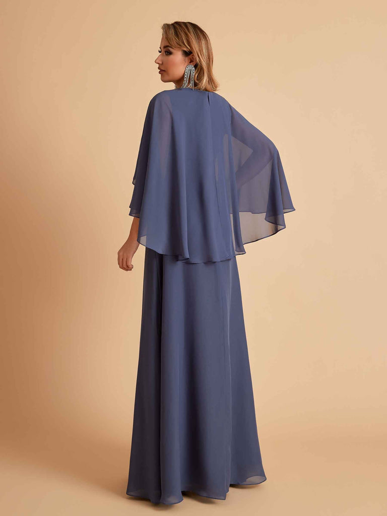 Elegant A-line Chiffon Long Sleeves Mother of the Brides Dresses Online