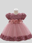 Robes de demoiselle d'honneur robe de luxe bouffante pour enfants nœud  robe de bal de princesse