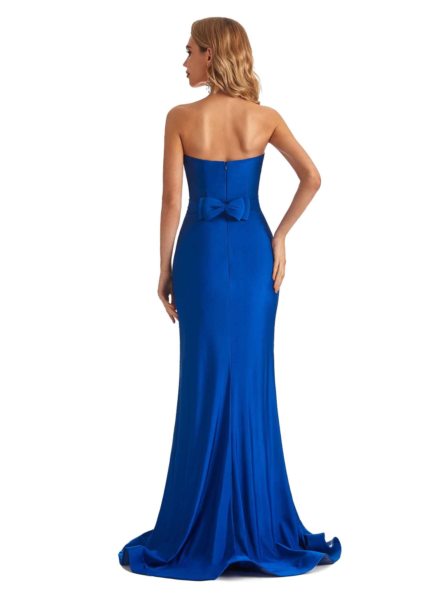 Robes de demoiselle d'honneur sirène sexy fente jersey longues