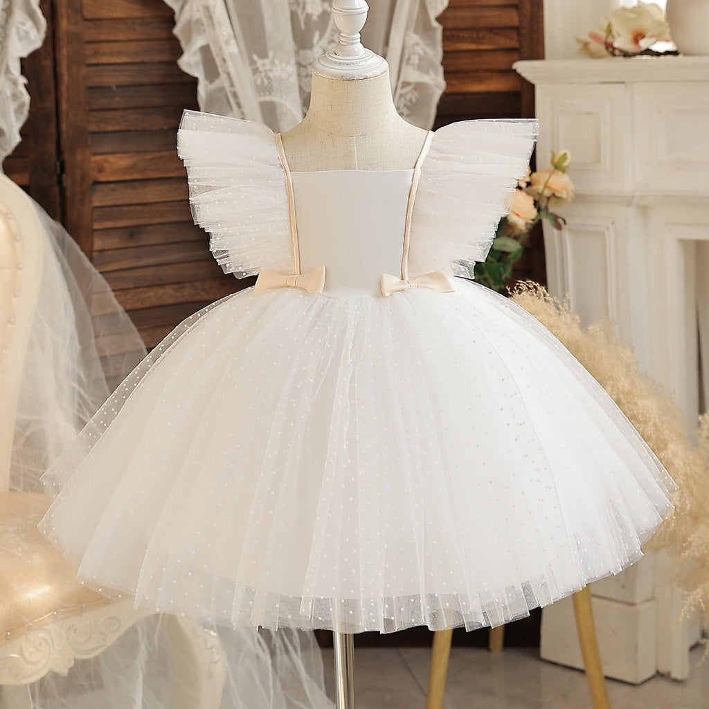 Robe élégante en tulle avec nœud papillon pour filles robe tutu pour mariage