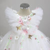 Robe de bal en dentelle appliquée pour fille de fleur pour mariage robe de concours tulle pour enfants