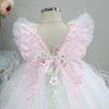 Robe de bal en dentelle appliquée pour fille de fleur pour mariage robe de concours tulle pour enfants