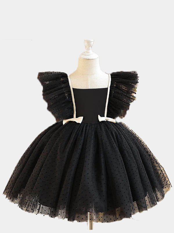 Robe élégante en tulle avec nœud papillon pour filles robe tutu pour mariage