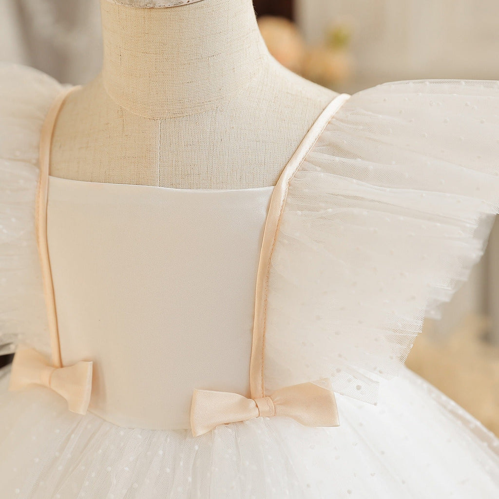 Robe élégante en tulle avec nœud papillon pour filles robe tutu pour mariage
