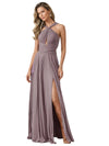 Robe en mousseline de soie coupe A-line dos nufente longueur au sol