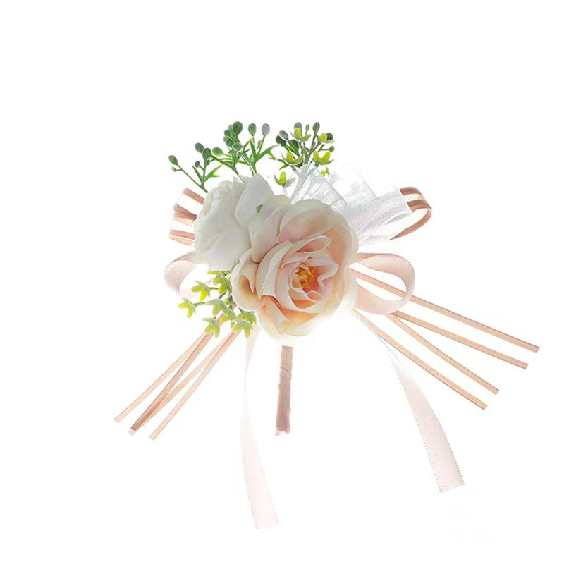 Delicate Wedding Corsage, Wrist Flower Artificial Flower One Pair